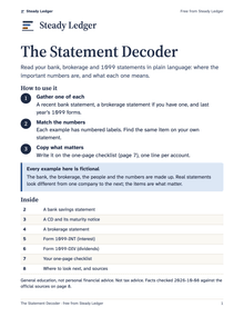 The first page of The Statement Decoder.
